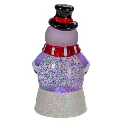 7.5" LED Lighted Color Changing Snowman Christmas Glitter Snow Globe
