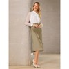 Hobemty Women's Elastic Waist Satin Fabric Midi Length Skirts - 3 of 4