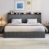 Lift Up Storage Bed, Velvet Frame with Storage Headboard, Hydraulic Lift, Metal Platform – Full/Queen/King, No Box Spring Needed, Noise-Free - 4 of 4