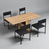 5-Piece Extendable Dining Table Set for Small Spaces, 63" Foldable Kitchen Table with Storage Rack and 4 PU Leather Upholstered Chairs - 2 of 4