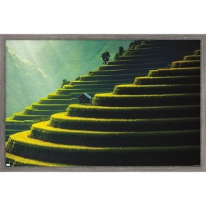 Trends International Wonders of the World - Terraced Rice Fields Framed Wall Poster Prints - 1 of 4