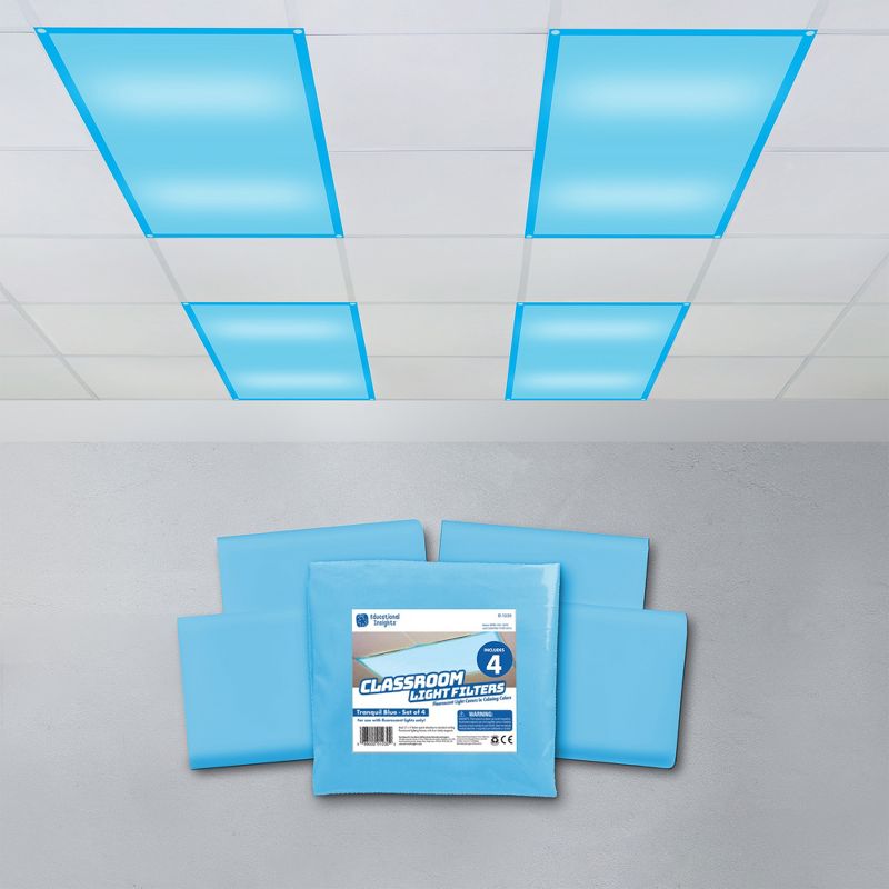 Educational Insights Fluorescent Light Filters 2' x 4', Tranquil Blue, Set of 4, 1 of 7
