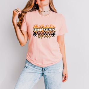 Simply Sage Market Checkered Hot Mess Express Short Sleeve Tee - 1 of 4