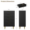 Dresser for Bedroom, Fluted Dressers & Chest of Drawers, Wooden Storage Organizer with Gold Metal Handles & Legs for Living Room, Entryway - 3 of 4