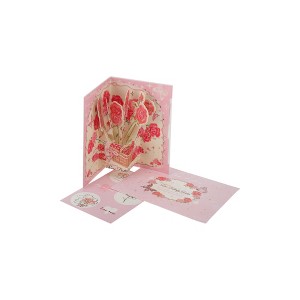 Unique Bargains Greeting Card Rose Garden Series Butterfly Rose Small Paper 5.5"x3.9"x0.4" 1 Pc - 1 of 4