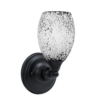 Toltec Lighting Any 1 - Light Sconce in  Matte Black with 5" Black Fusion Shade
