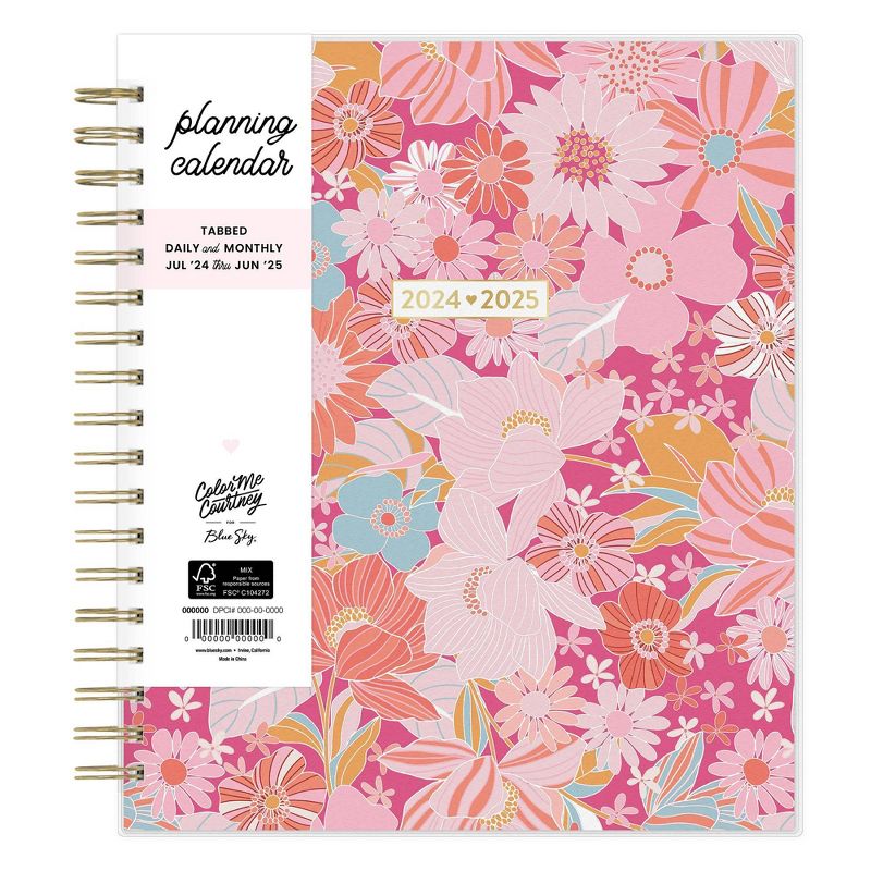 Color Me Courtney for Blue Sky 2024-25 Daily/Monthly Planner 10&#34;x8&#34; Frosted PP Bloom Pink, 4 of 14
