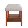Okak Modern 2-Tier Tufted Button Ottoman Bench Shoe Bench with Open Storage Shelf,Upholstered Storage Bench for Entryway,Living Room - 3 of 4