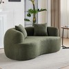 Kumasinova 66.93"Curved Loveseat Sponge Sofa,Boneless Couch with Teddy Velvet Fabric,No-Assembly Compact Sofa for Small Spaces,Apartments - 2 of 4