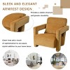 Modern Accent Chair with Right-Angle Armrests and Wood Block Legs for Living Room Bedroom or Study-Maison Boucle - 4 of 4