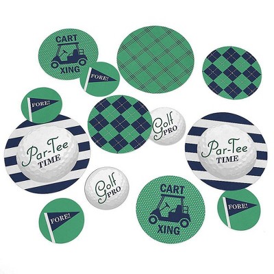 Big Dot of Happiness Par-Tee Time - Golf - Birthday or Retirement Party Giant Circle Confetti - Party Decorations - Large Confetti 27 Count