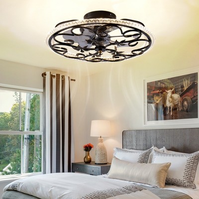 HBEZON 20'' Flush Mount Ceiling Fan with Lights and Remote, 3-Mode Lights, 6 Speeds, Dimmer, for Bedroom, Kitchen, Dining Room