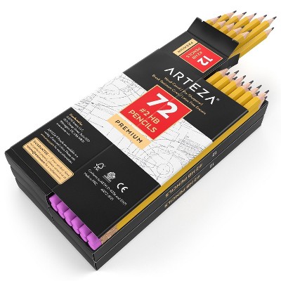 Arteza Box of #2 HB Pre-Sharpened Pencils, Number 2 Bulk Pencil School Supply - 72 Pack (ARTZ-8121)