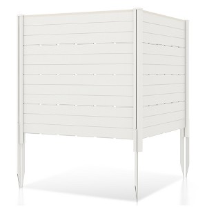 Tangkula Privacy Fence Screen 48" L x 46" H Air Conditioner Fence w/ 5 Ground Stakes Outside - 1 of 4