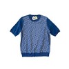Women's Short Sleeve Lace Overlay Sweater - current air - 4 of 4
