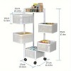 5-Tier Rotating Storage Shelf, Square Metal Kitchen Organizer with Wheels for Fruits Vegetables - 2 of 4