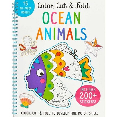 Color, Cut, and Fold: Ocean Animals - (Iseek) by  Insight Kids (Paperback)