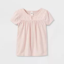 OshKosh B'gosh Toddler Girls' Eyelet Short Sleeve T-Shirt - Pink 4T