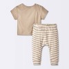 Baby Striped Modal Ribbed T-Shirt & Pants Set - Cloud Island™ - 2 of 4