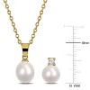 EVERLY JEWELRY | 7–7.5 & 8–8.5 mm White Freshwater Cultured Pearl Set in Brass Yellow - 3 of 4