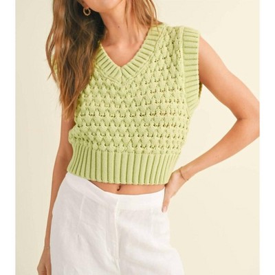 Women's Key Lime Sweater Vest - MIOU MUSE