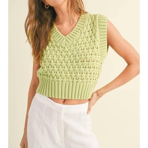 Women's Key Lime Sweater Vest - MIOU MUSE - 1 of 3