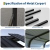 10x15 FT Metal Carport, Heavy Duty Carports Canopy with Galvanized Steel Frame & Roof, Outdoor Garage Car Port All-Weather, Outdoor Galvanized Shelter - 3 of 4