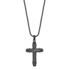 Black Bow Jewelry Gunmetal Plated Stainless Steel CZ Large Pillar Cross Necklace, 24 In - 2 of 4