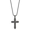 Black Bow Jewelry Gunmetal Plated Stainless Steel CZ Large Pillar Cross Necklace, 24 In - image 2 of 4