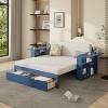 KWPZQEB Daybed with Trundle, Solid Wood Bed Frame with Removable Desk and Drawers, Sofa Day Bed with Side Table for Living Room, Bedroom - 4 of 4