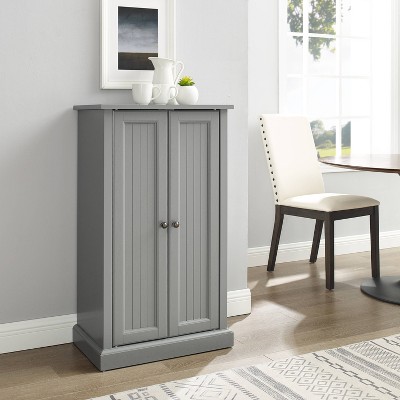 Seaside Freestanding Accent Cabinet with Adjustable Shelving in Distressed Gray