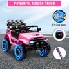 12V Kids Ride on Car with Remote Control, Electric Vehicle with LED Lights, Music, Bluetooth, MP3, 3 Speeds, Spring Suspension - 2 of 4