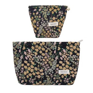 Generic getgto 2 Pcs Makeup Bags, Large Cosmetic Bag Small Cosmetic Pouch Purse with Zipper - 1 of 4