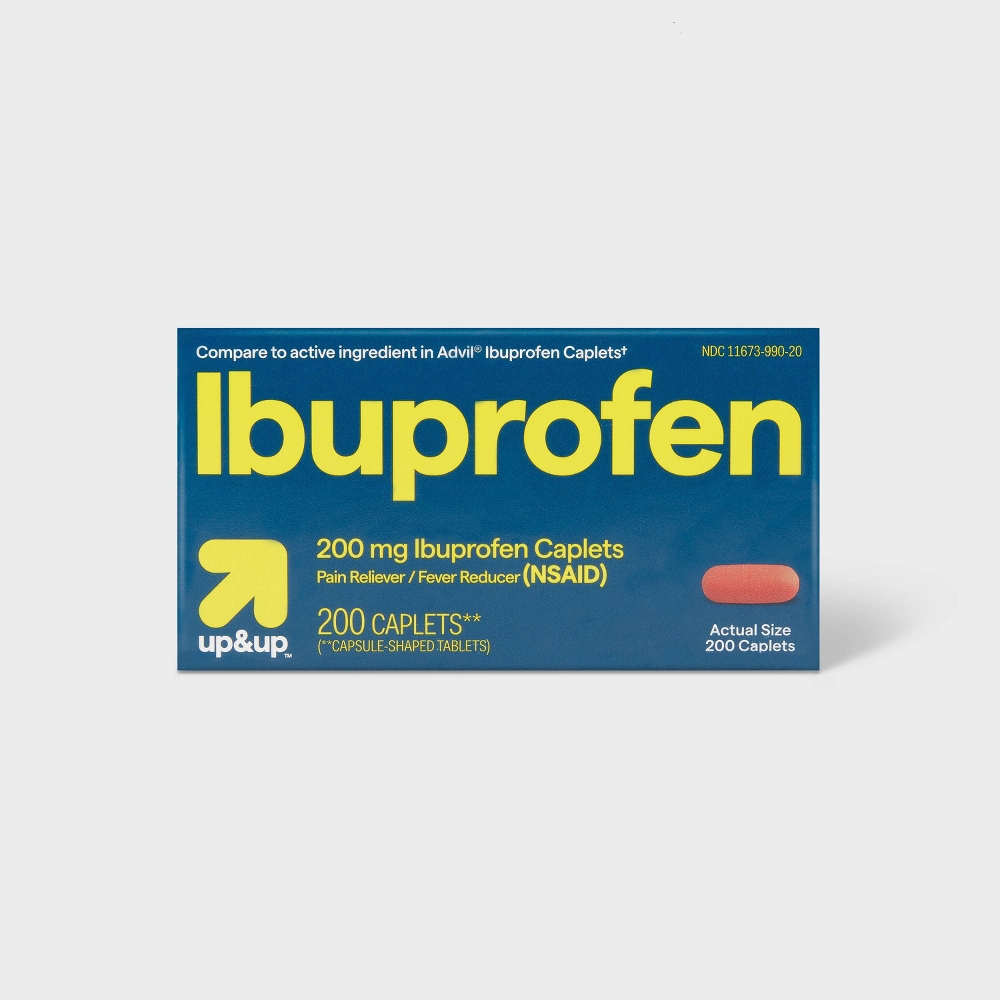 Ibuprofen (NSAID) Pain Reliever &#38; Fever Reducer Caplets - 200ct - up &#38; up&#8482;