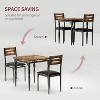 5 Piece Dining Table Set, Industrial Style Dining Table and Chairs Set for 4, Kitchen Table Set for Dining Room Kitchen Apartment - 3 of 4