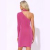 Allegra K Women's One Shoulder Party Halter Neck Bodycon Mini Dresses - 3 of 4