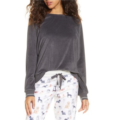 P.J. Salvage Womens Solid Pajama Sweatshirt Top