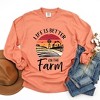 Simply Sage Market Women's Life Is Better On The Farm Sunset Long Sleeve Garment Dyed Tee - 2 of 3