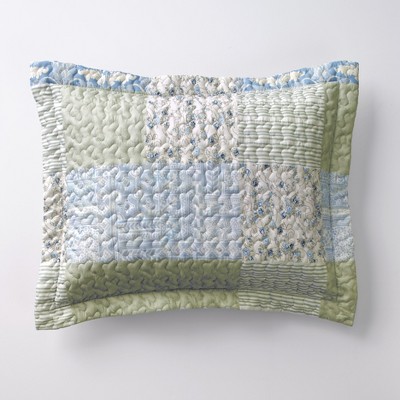 Lakeside Madeleine Quilted Standard Size Pillow Sham - Patchwork Bedroom Accent