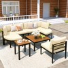 9 PCS Outdoor Sectional Sofa Set Patio Seating Group Outdoor Conversation Set Modular Garden Furniture Set with Table & Cushions - ModernLuxe - 2 of 4