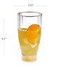 Classic Touch Set of 6 Straight Textured Water Tumblers with Gold Base and Rim -4"D - 4 of 4