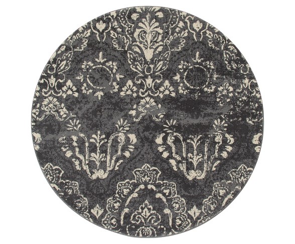 Gray Classic Woven Round Area Rug - (5') - Art Carpet