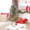 Home 3ft Christmas Tree Pre-Lit Artificial Christmas Tree with Snowflake Base, Flocked Snow 78 Warm White Lights 8 Lighting Modes, Xmas Holiday Decor - 3 of 4