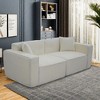 SKRAN Full foam compression sofa, Modern Teddy Velvet Sofa,2-3 Seat Mid Century Couch with Upholstered  for Living Room,Bedroom,Apartment,White - 2 of 4