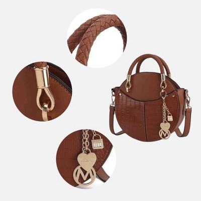 MKF Collection Round Satchel Crossbody Croc Embossed Vegan Leather, Nobella – MKF Collection by Mia K - Olive Green — фото 4