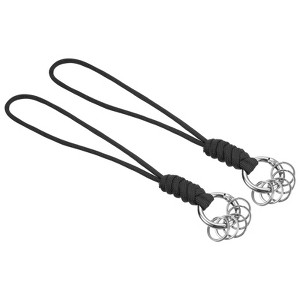 Unique Bargains Braided Wrist Strap Key Whistle Wallet Badge Lanyards 8.3" with Spring O Rings - 1 of 4