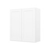 HOMLUX Easy-DIY 12 in D in Shaker White Ready to Assemble Wall Kitchen Cabinet 2 Doors-2 Shelves - 3 of 4