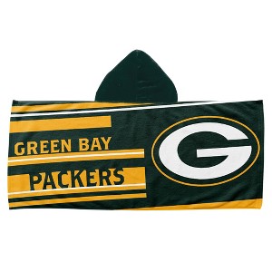 22"x51" NFL Green Bay Packers Liner Youth Hooded Towel - 1 of 3