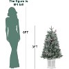 Acekool 3FT Prelit Snow Flocked Artificial Tree, 78 LED 8-Mode Battery Mini White Tree, Indoor Outdoor - 3 of 4