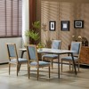 TiramisuBest [Set of 4] French Country Dining Chairs with Cane Backrest & Upholstered Seats,Vintage Solid Wood Frame,Blue Gray - 2 of 4